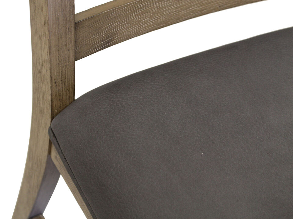 Saunders Desert Brown Upholstered Solid Wood Slat Back Dining Chairs (Set of 2)