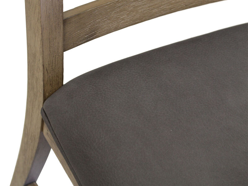 Saunders Desert Brown Upholstered Solid Wood Slat Back Dining Chairs (Set of 2)