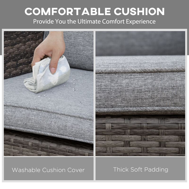 Mixed Grey Patio Rocker: Wicker Swing Chair with Soft Cushions