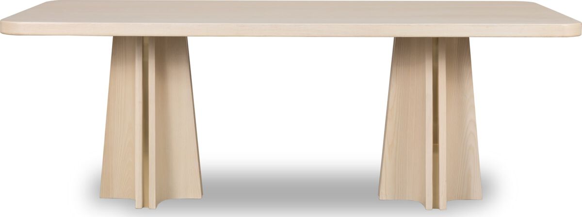 Zinnia Ash Wood Double Pedestal Dining Table
