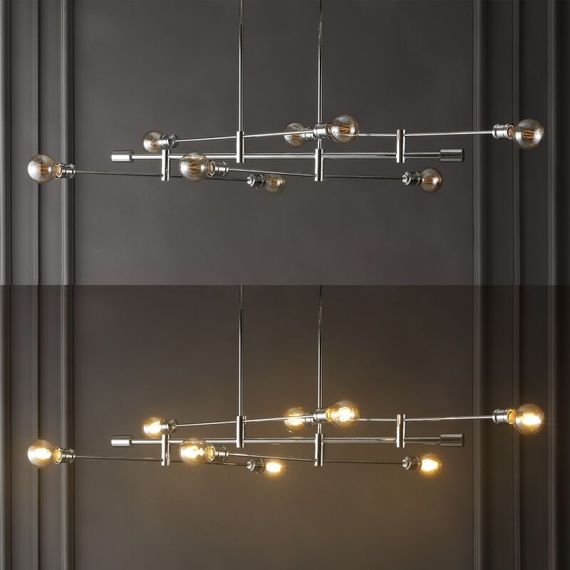 Ikon 8-Light Mid-Century Modern Arm-Adjustable Iron Linear LED Pendant