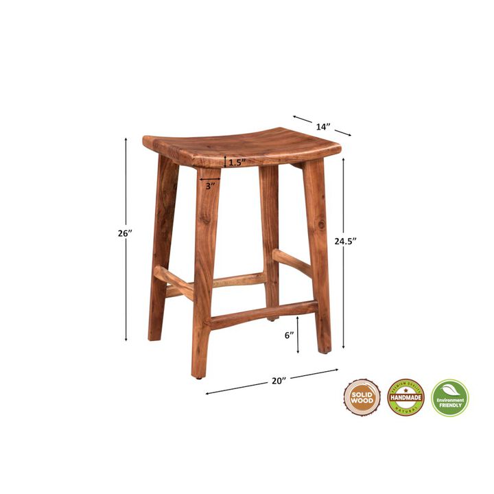 Taran Designs Oren Solid Wood Bar Stool
