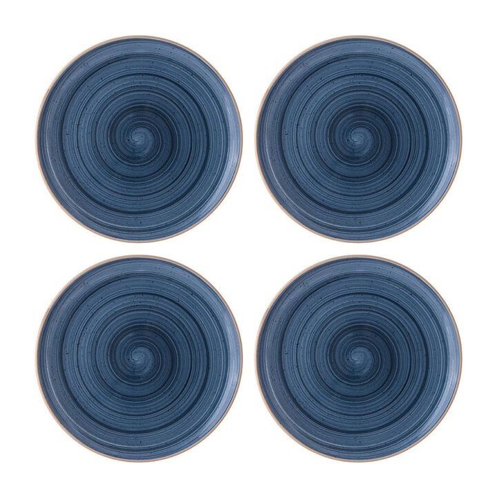 Dusk dia.7.5" Round Blue Porcelain Plate (Set of 4)