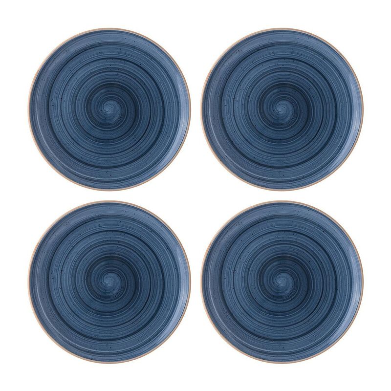 Dusk dia.7.5" Round Blue Porcelain Plate (Set of 4)