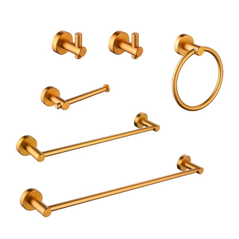 6 Piece Bathroom Towel Rack Set Wall Mount 0008