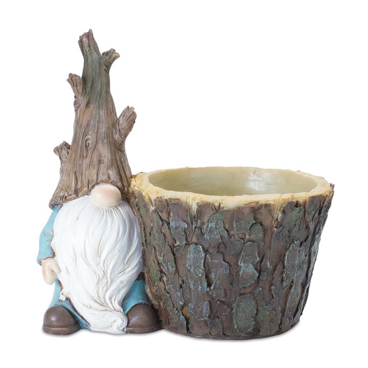 Set of 2 Gnome Tree Trunk Planters – Whimsical Plant Pots for Indoor or Outdoor Use