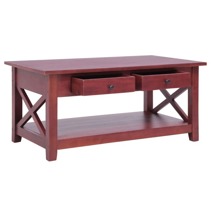 vidaXL Coffee Table Brown 39.4"x21.7"x18.1" Solid Mahogany Wood