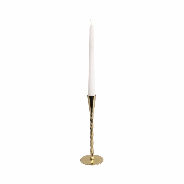 Gold 9x3" Twisted Taper Holder