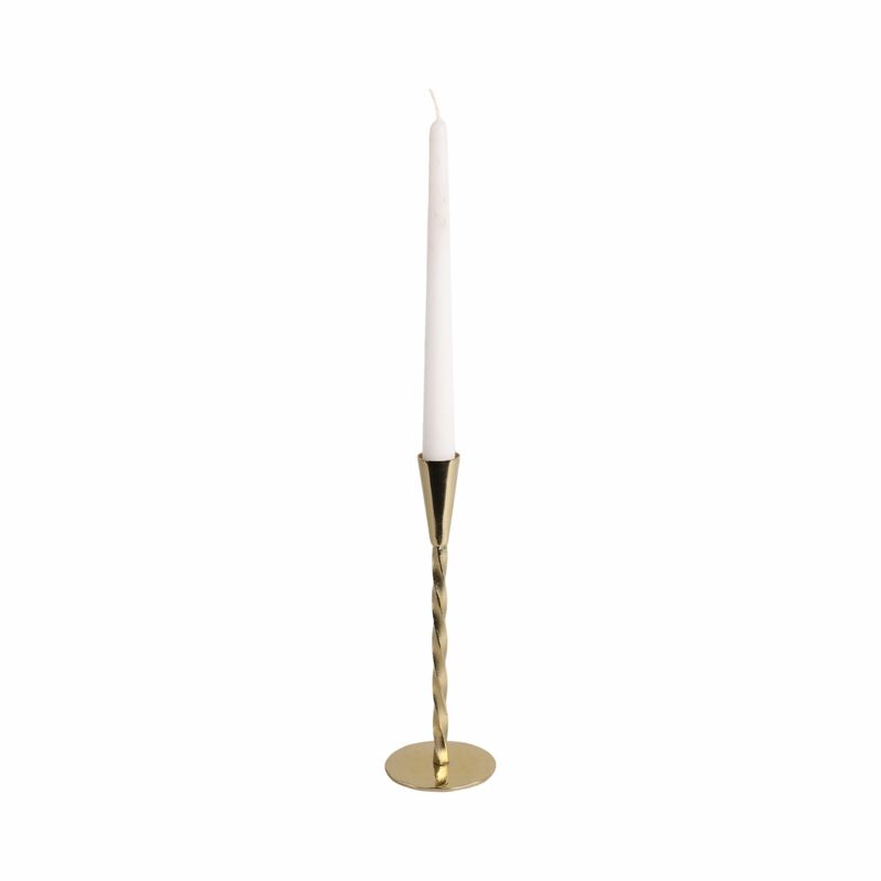 Gold 9x3" Twisted Taper Holder