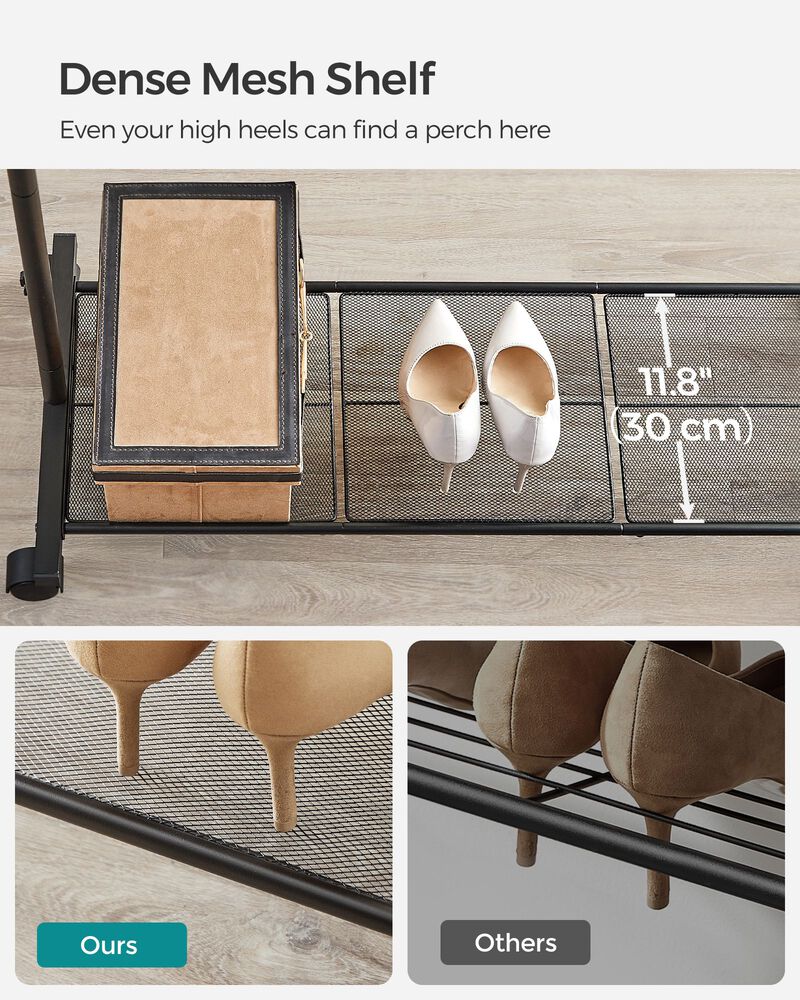 36 Inch Double-Rod Clothes Rack with Wheels