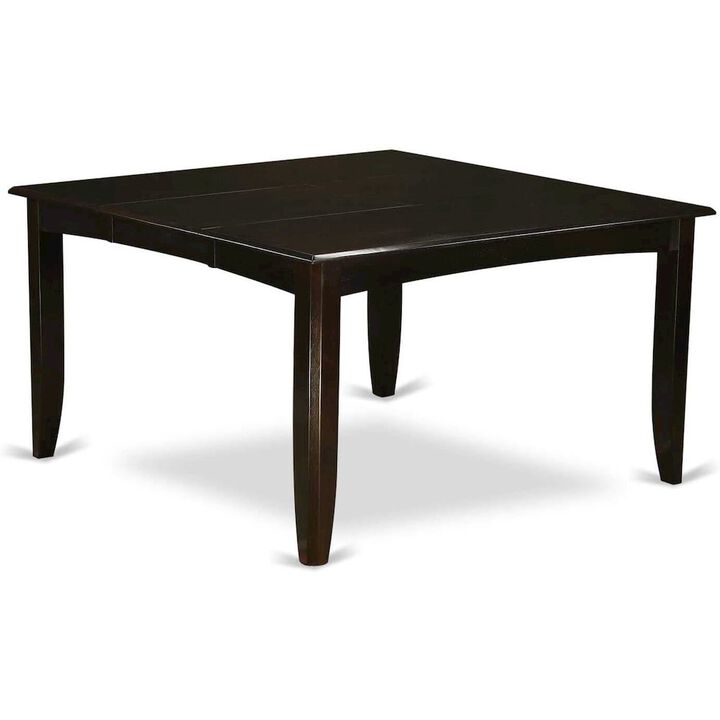 East West Furniture Parfait  Gathering  Dining  Square  54  Table  with  18  Butterfly  Leaf  finished  in  Cappuccino