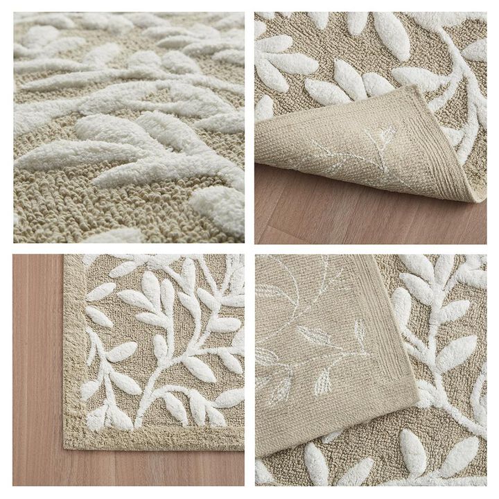 Madison Park Serene Cotton Tufted Bath Rug, Taupe color