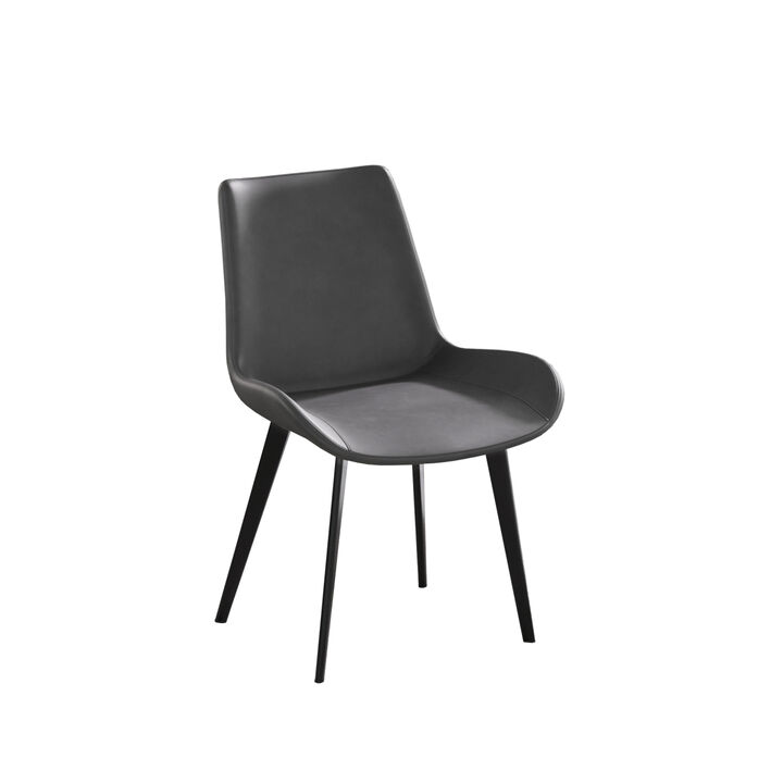 Modern Dining Chair Living Room Black Metal Leg Dining Chair-Grey-4 Pieces/Ctn