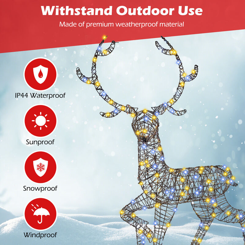 Pre-Lit Christmas Reindeer with 170 Cold and Warm LED Lights