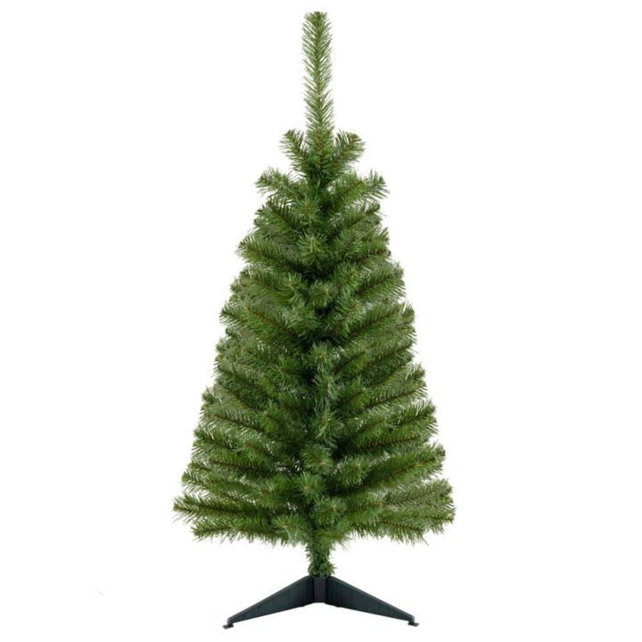 Hivvago 36 Inch Unlit Artificial Christmas Mini Tree with Plastic Stand Hivvago 36 Inch Unlit Artificial Christmas Mini Tree with Plastic Stand