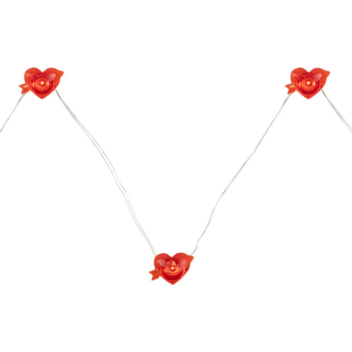 20-Count Valentine's Day Heart and Arrow LED Fairy Lights  6.25ft  Copper Wire