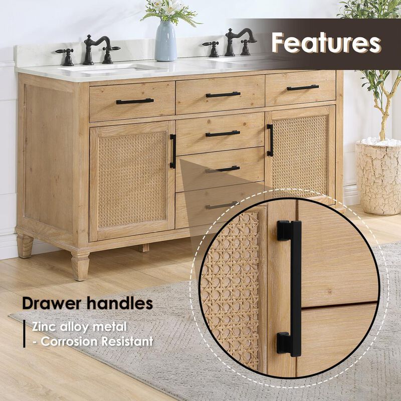 Altair Double Bathroom Cabinet Vanity Base without Top and Sink, no Mirror