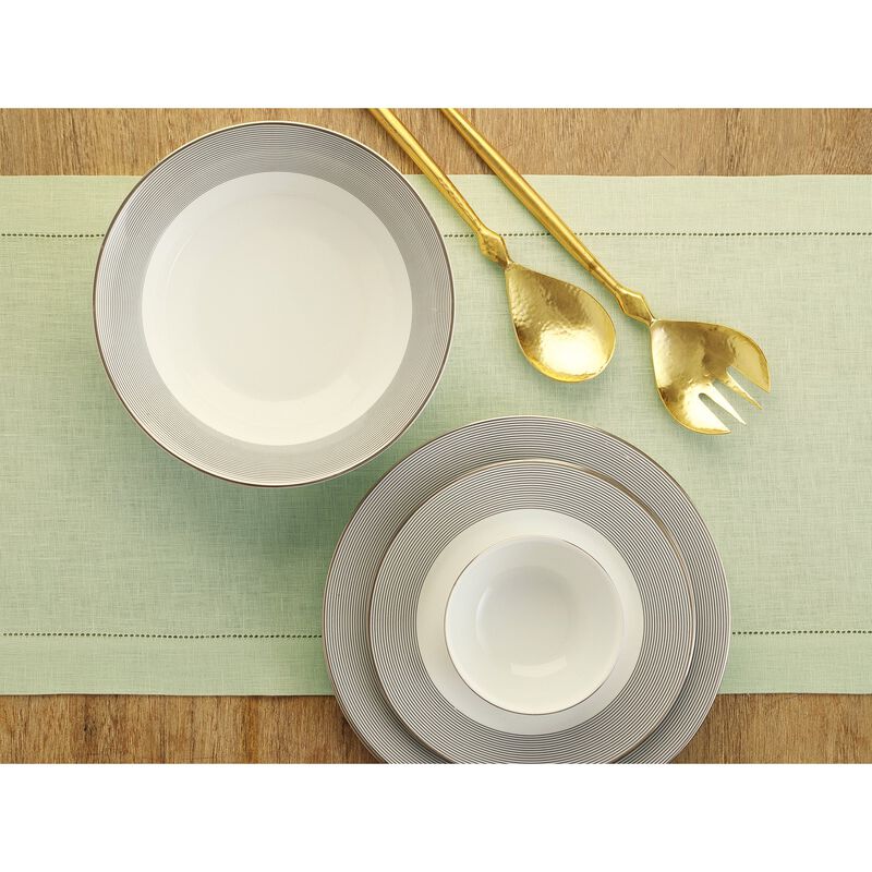 Solino Home 100% Pure Linen Table Runner | Classic Hemstitch for Thanksgiving, Christmas