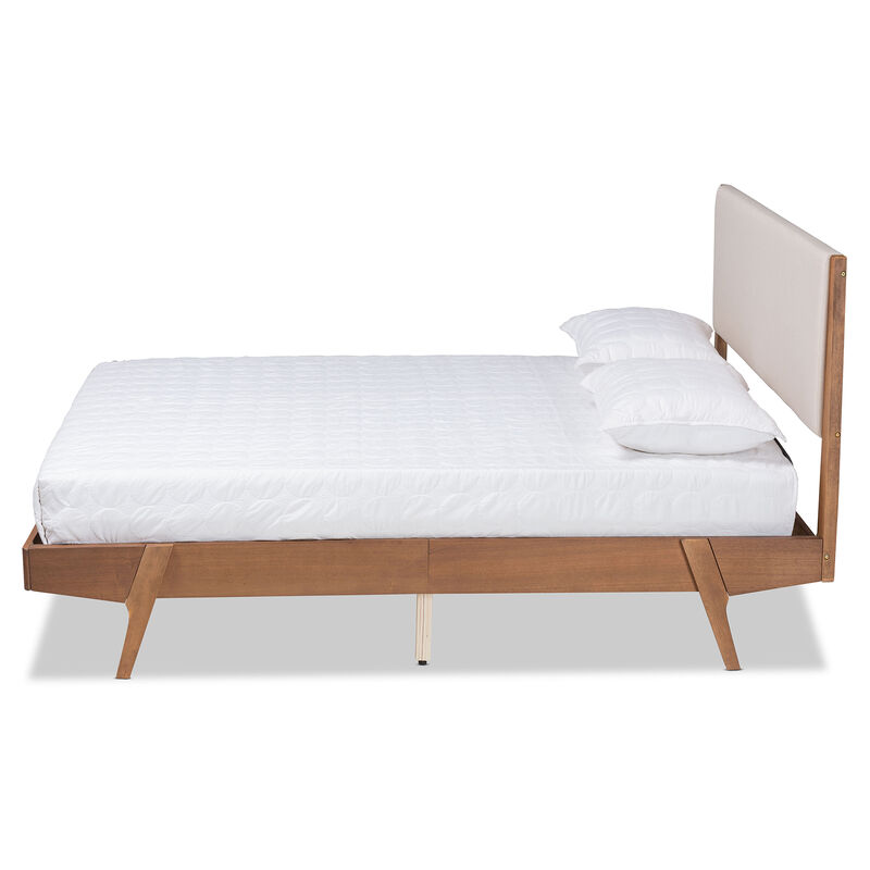 Baxton Studio Senna Beige Fabric Upholstered King Size Platform Bed