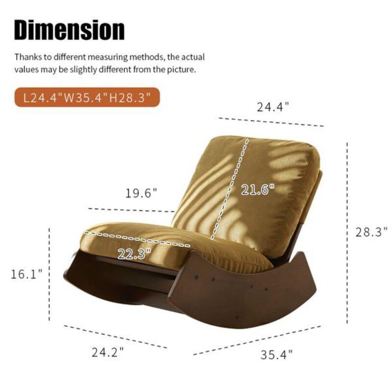 Comfortable Glider Rocking Chair with Soft Upholstery and Sturdy Wood Frame