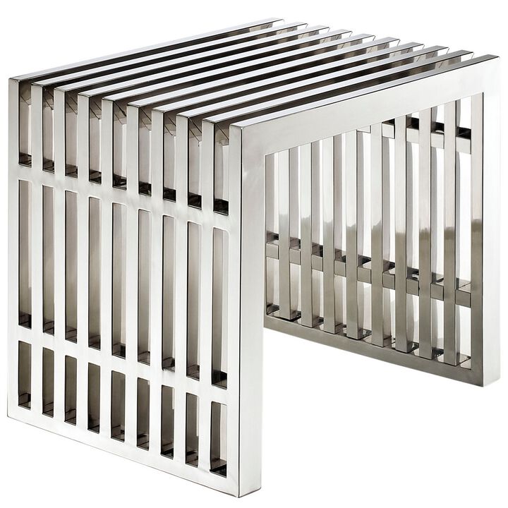 Gridiron Small Stainless Steel Bench-Benzara