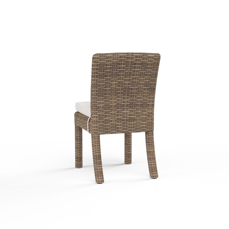 Havana Armless Dining Chair in Canvas Flax w/ Self Welt