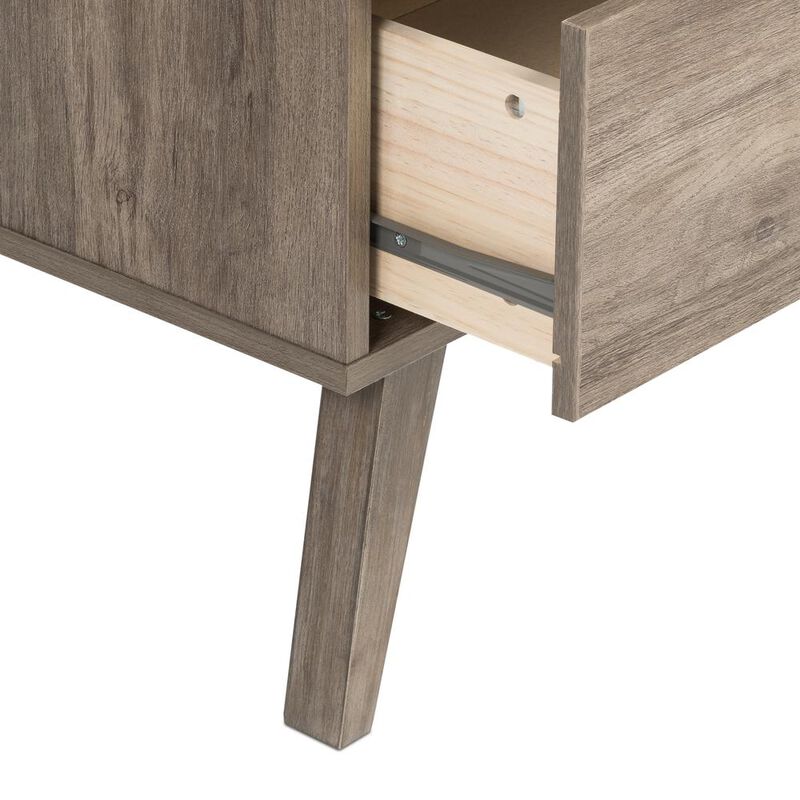 Prepac Milo Mid Century Modern  4-drawer Chest, Drifted Gray