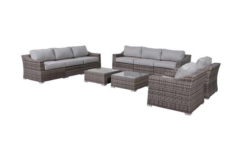 Living Source International  Wicker Fully Assembled 8 - Person Seating Group with Cushions