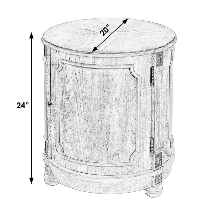 Drum 20"W Drum Side Table, Dark Brown, Belen Kox