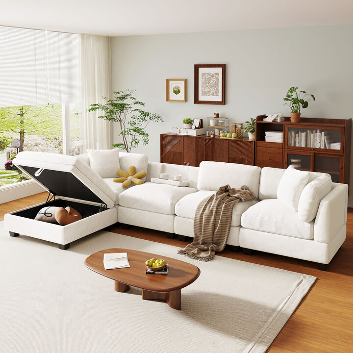 Merax Modular Sectional Sofa with 2 Hidden Cup Holders