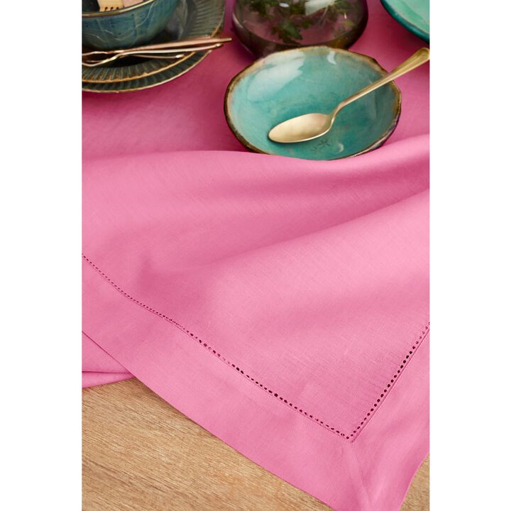 Solino Home 100% Pure Linen Tablecloth | Classic Hemstitch