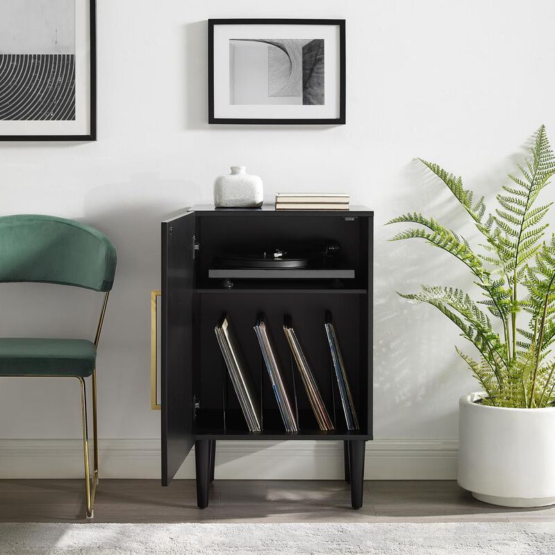 Crosley Furniture Everett Record Player Stand Matte Black