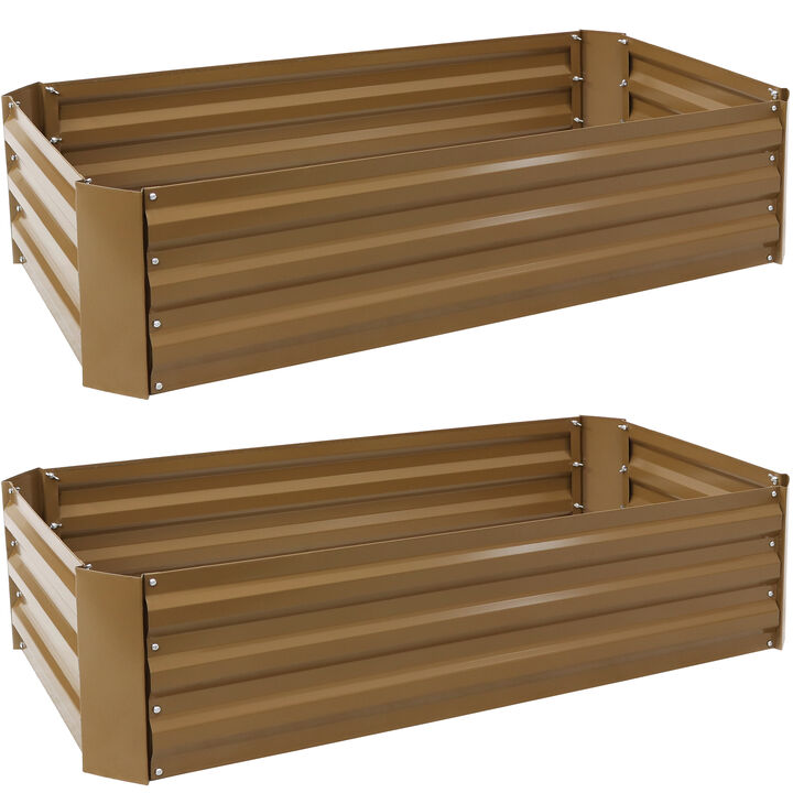 Sunnydaze Galvanized Steel Rectangle Raised Garden Bed