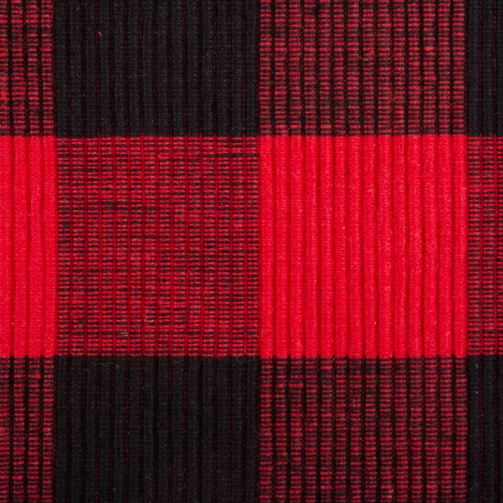 Set of 6 Red and Black Buffalo Rectangular Checkered Placemat  19"