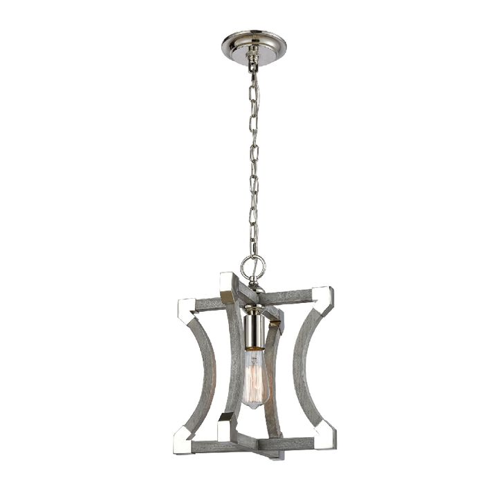 14" Gray and White Luxurious Mies 1-Light Hanging Handmade Mini Pendant