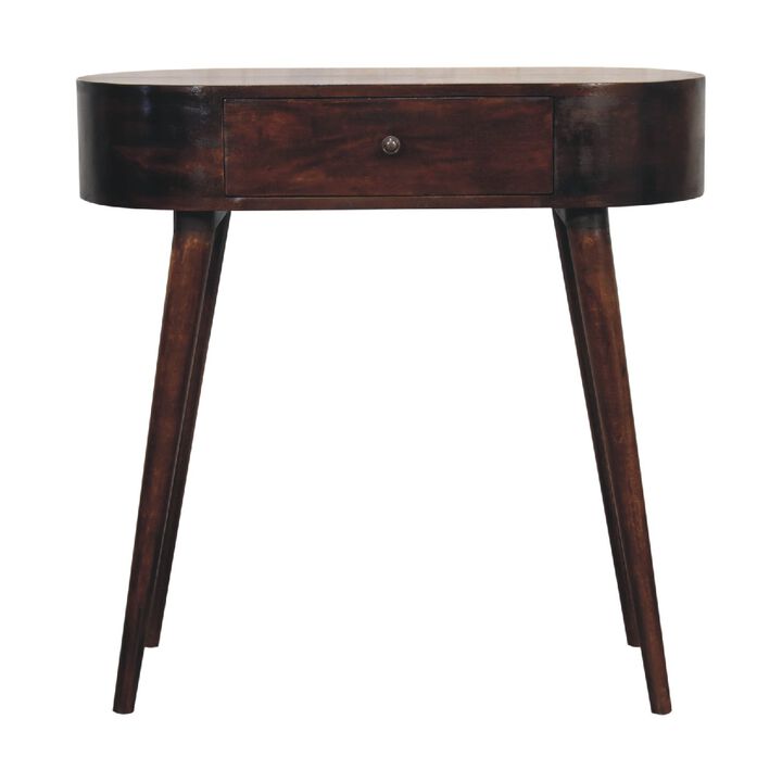 Albion Light Walnut Solid Wood 1 Drawers Console Table
