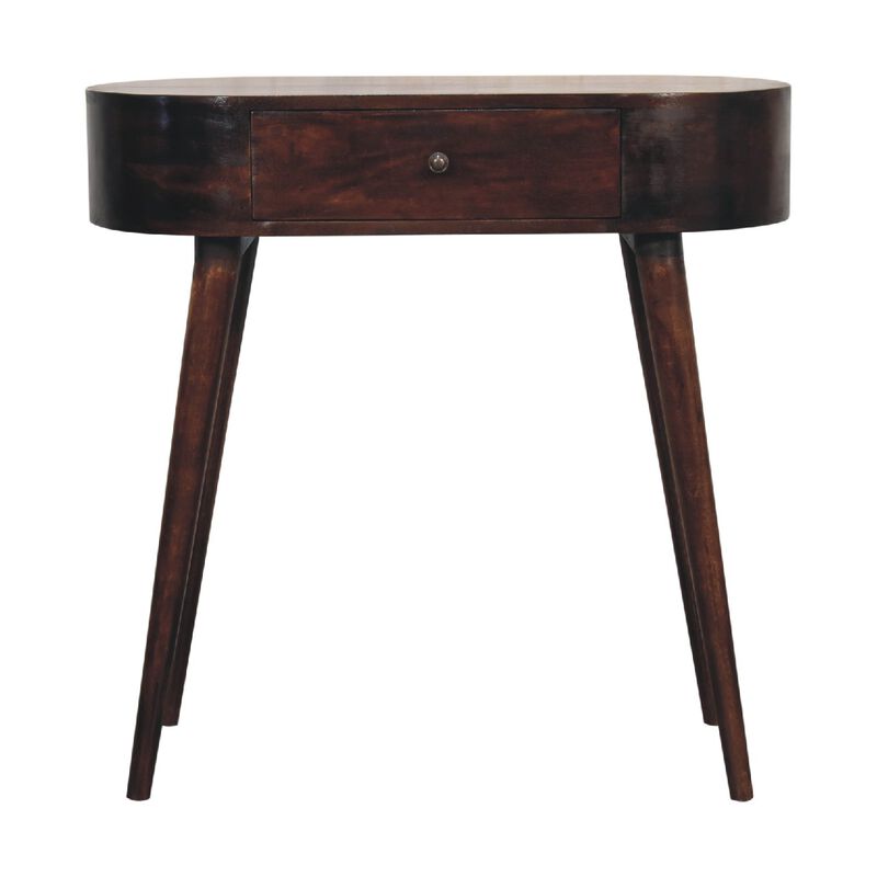 Albion Light Walnut Solid Wood 1 Drawers Console Table