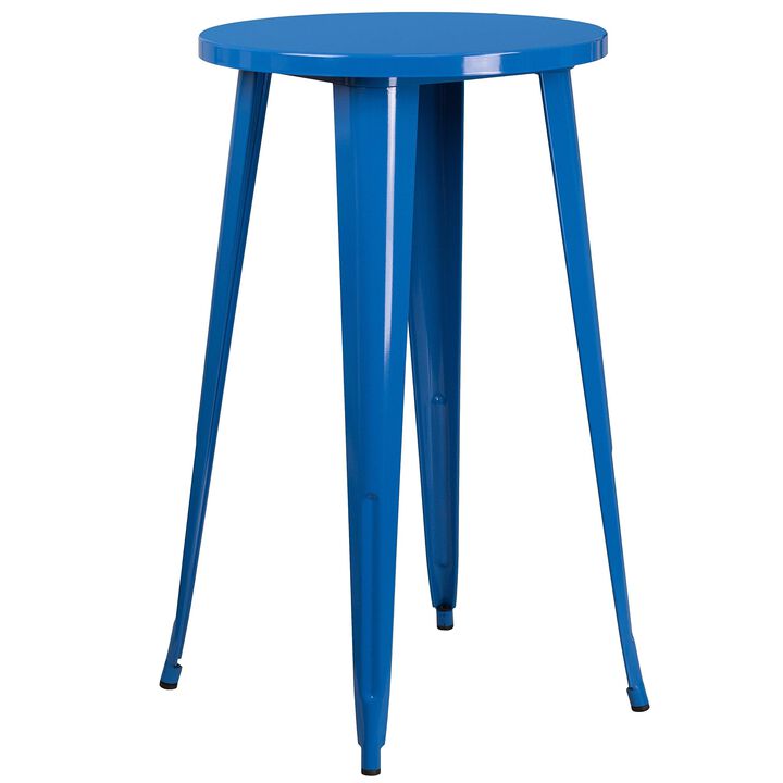 24RD Orange Metal Bar Table