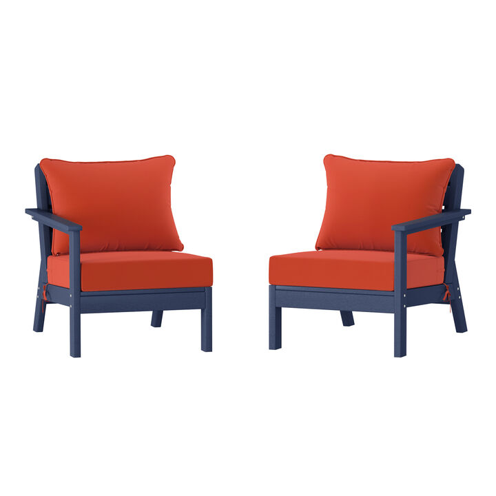 WestinTrends Outdoor Patio HDPE Loveseat Sofa with Patio Cushions