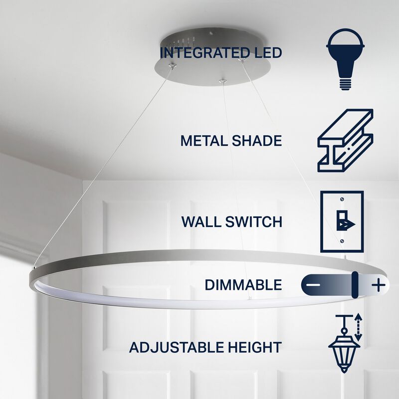 Brice 23.75″ Modern Contemporary Iron Integrated LED Pendant