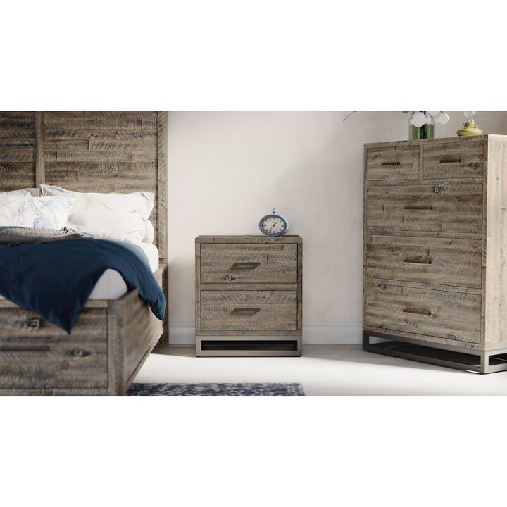 Jofran East Hampton Modern Coastal 25 Distressed Solid Wood Nightstand
