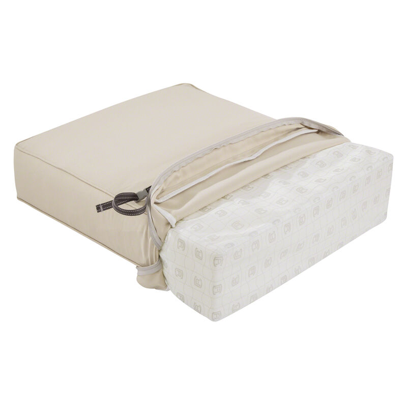 Classic Accessories Montlake FadeSafe Water-Resistant 25 x 27 x 5 Inch Outdoor Chair Cushion, Antique Beige, Outdoor Chair Cushions, Patio Chair Cushions, Patio Cushions