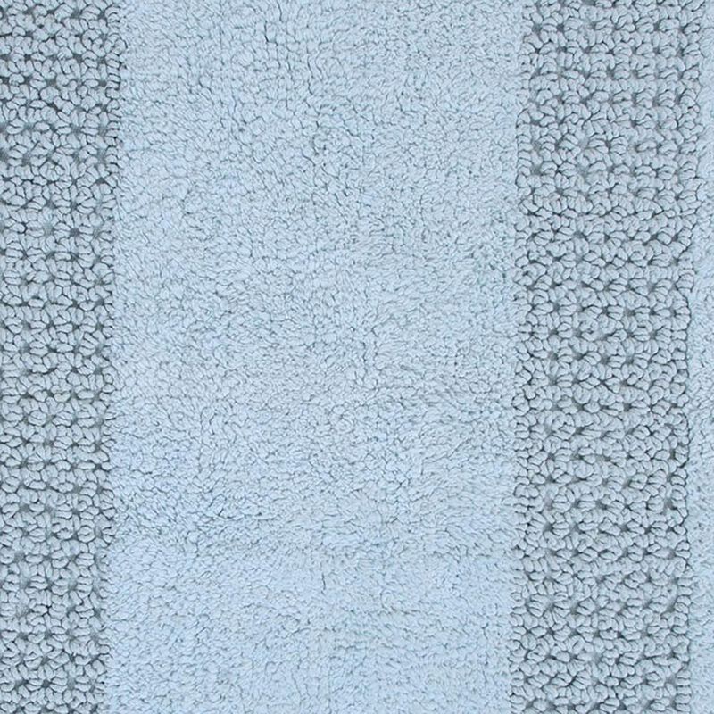 Perthshire Platinum Collection Beautiful Cotton Bath Rug Features Classic Racetrack Design Rug Light Blue