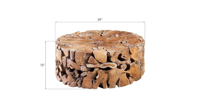 Teak Chunk Round Coffee Table