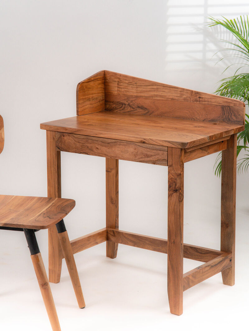 Handmade Eco-Friendly Modern Wood Light Walnut Rectangle Desks 82"x77"X60" From BBH Homes