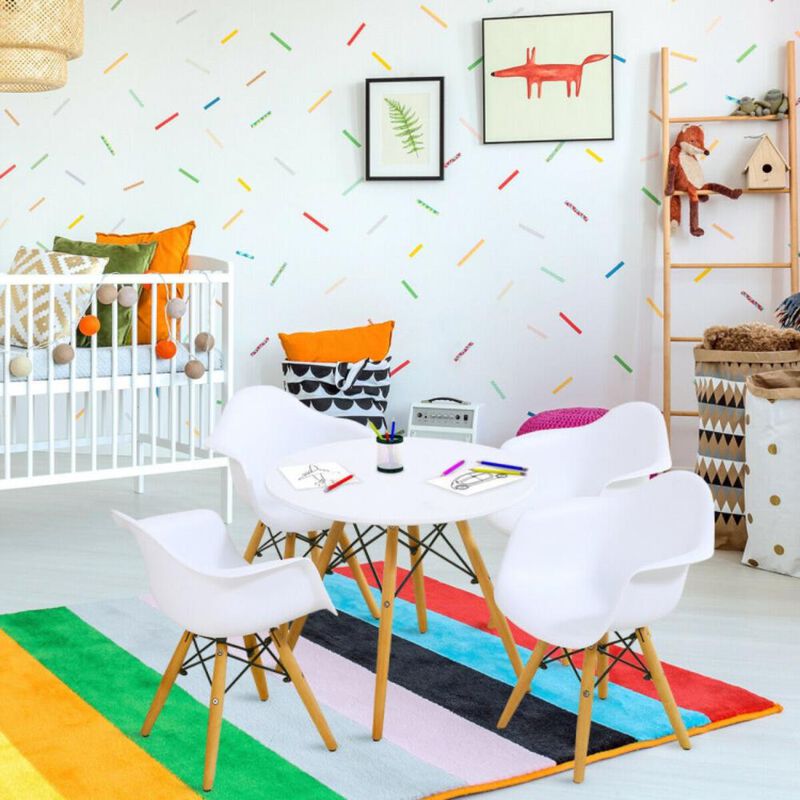 Hivvago 5 Piece Kids Modern Round Table Chair Set
