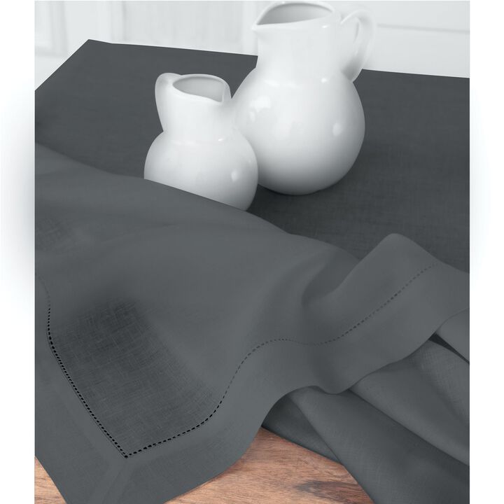 Solino Home 100% Pure Linen Tablecloth | Classic Hemstitch for Valentines