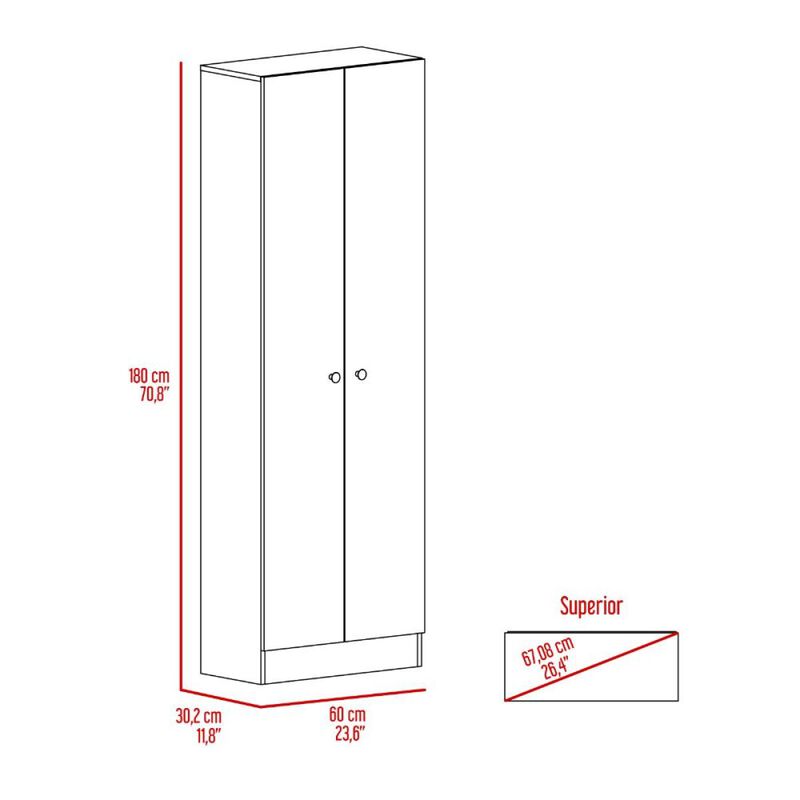 Buxton Rectangle 2-Door Storage Tall Cabinet Washed Oak