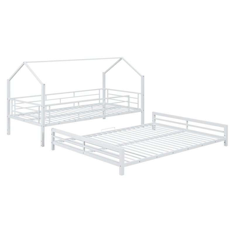 Merax Metal House Bunk Bed 2 Beds in 1
