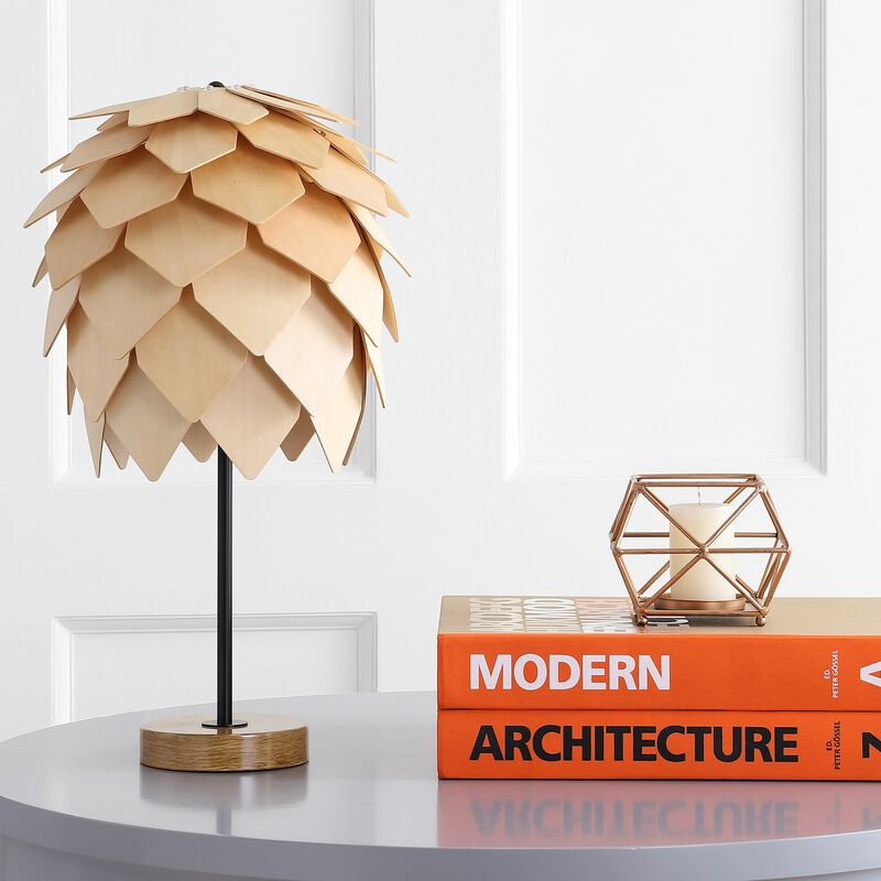 Simon Pinecone Wood/Metal LED Table Lamp
